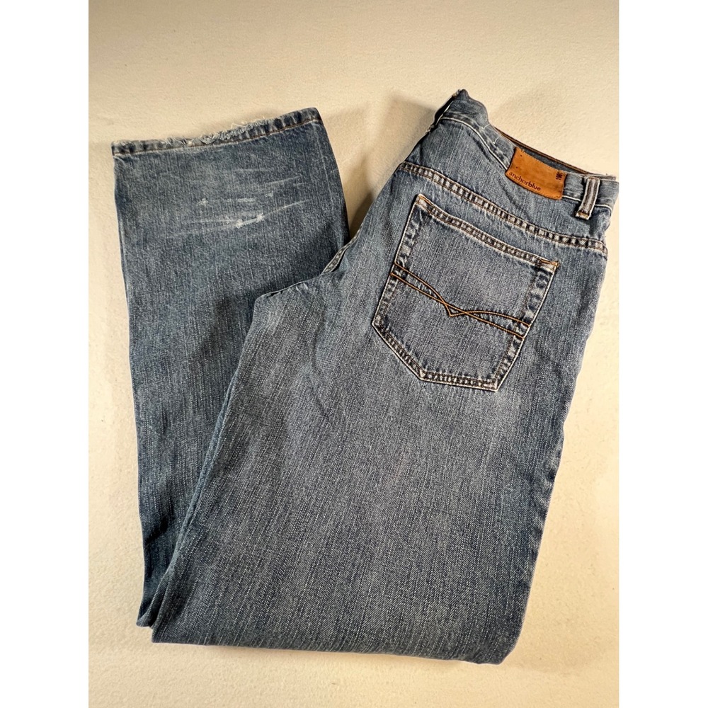 Anchor Blue Loose Fit Mens Jeans 32x34 Medium Wash Vintage 90s Skater Denim
